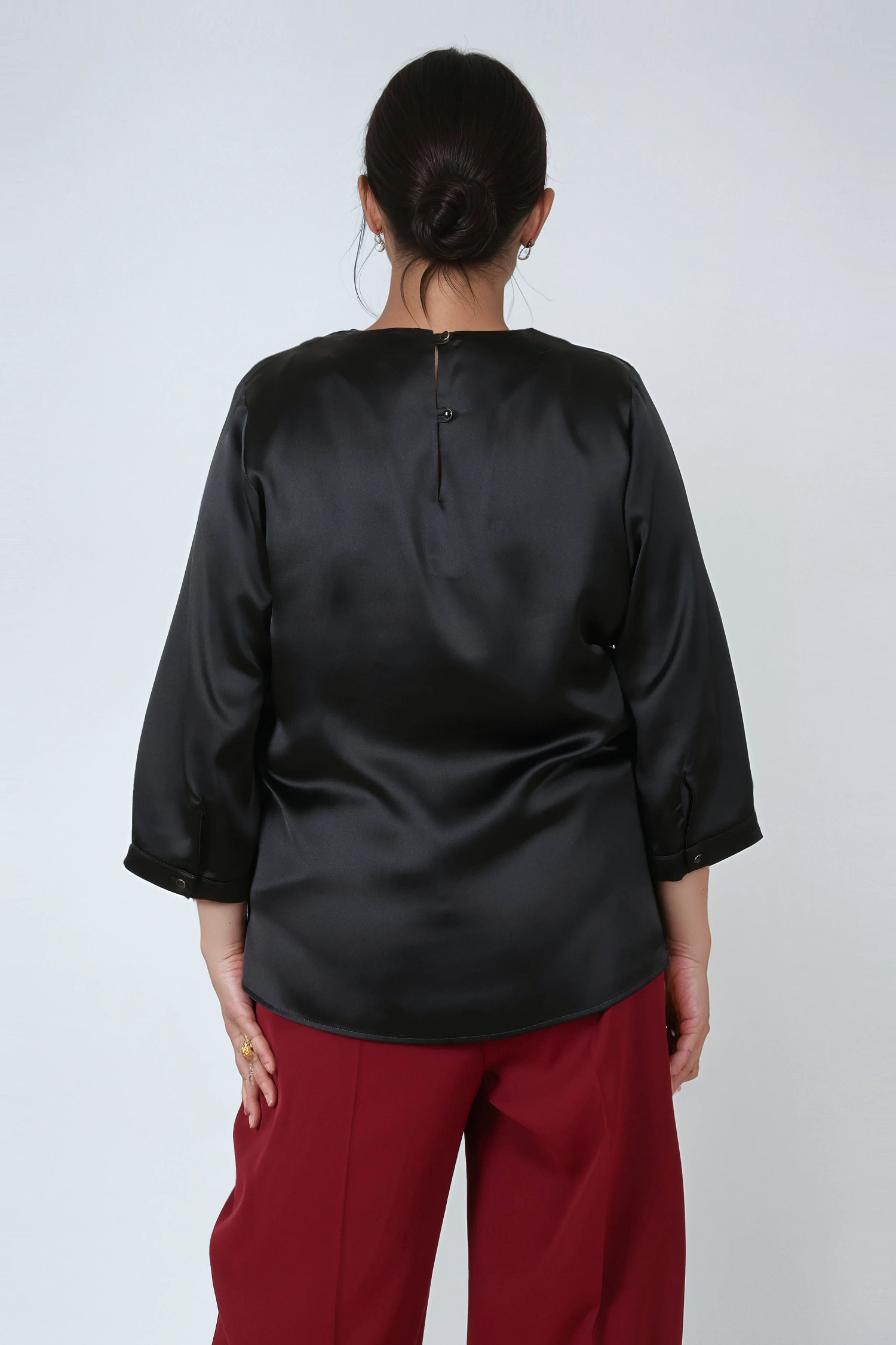 Blouse en satin uni