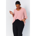 Plain voile blouse in overlay