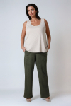 Straight suede-effect pants.